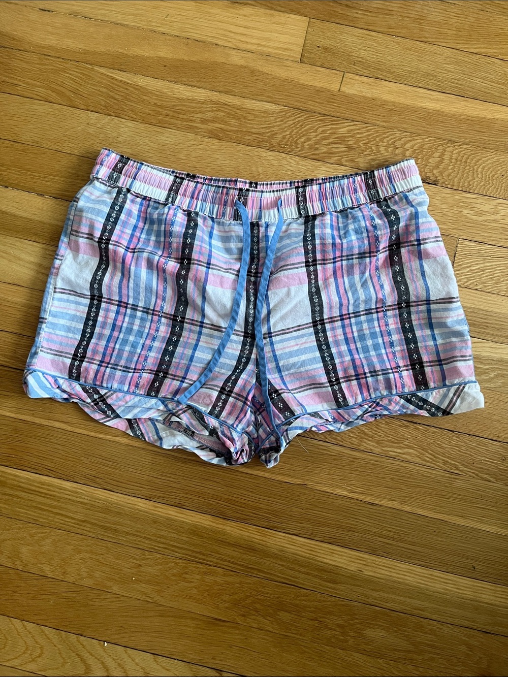Secret Treasures Pink, Blue & Black Plaid Sleep Shorts